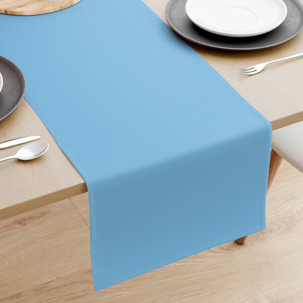 Goldea behúň na stôl 100% bavlnené plátno - nebesky modrý 35x120 cm
