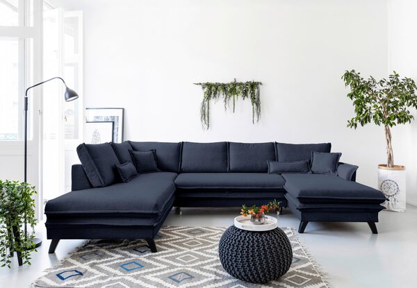 SEDACIA SÚPRAVA, textil, tmavomodrá P & B - Sedačky, Online Only