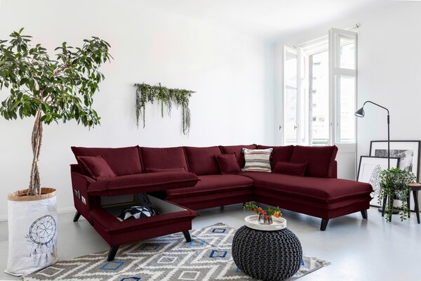 SEDACIA SÚPRAVA, textil, bordová P & B - Sedačky, Online Only