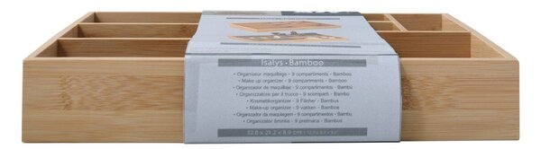 Bambusový kúpeľňový organizér na kozmetiku v prírodnej farbe Isalys – MSV