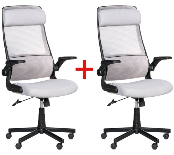 Kancelárska stolička Eiger 1+1 Zadarmo, sivá