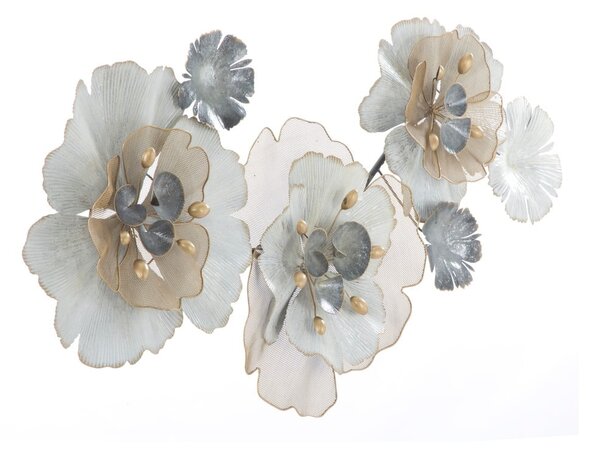 Nástenná kovová dekorácia Mauro Ferretti Flowery, 119 × 60 cm