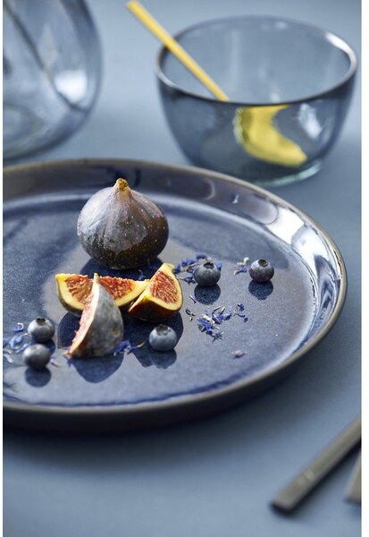 Čierny/modrý tanier z kameniny ø 27 cm Gastro Dark Blue/Black – Bitz