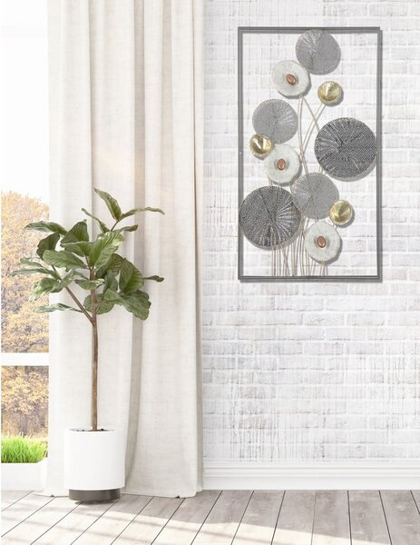 Nástenná kovová dekorácia Mauro Ferretti Grid, 50 × 90,5 cm