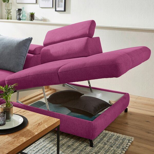 ROHOVÁ SEDAČKA, textil, magenta Stylife - Sedačky, Online Only