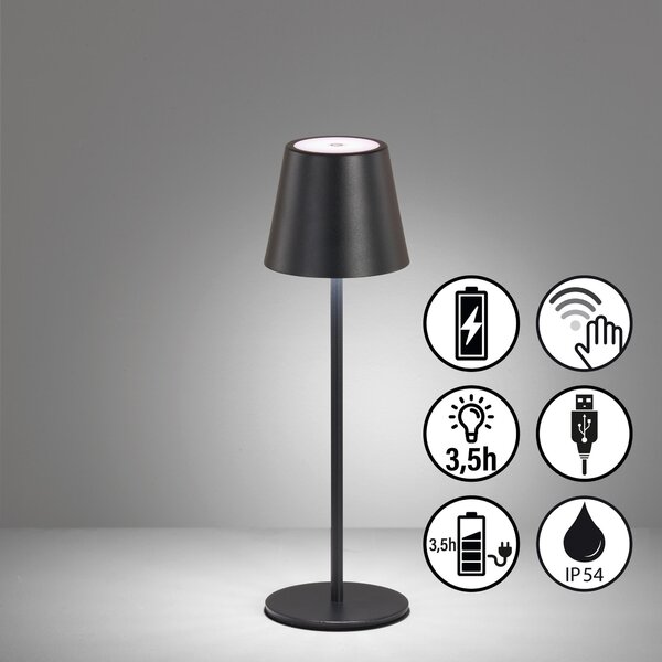 NABÍJATEĽNÁ STOLNÁ LAMPA 11/36,5 cm Schöner Wohnen - Vonkajšie osvetlenie