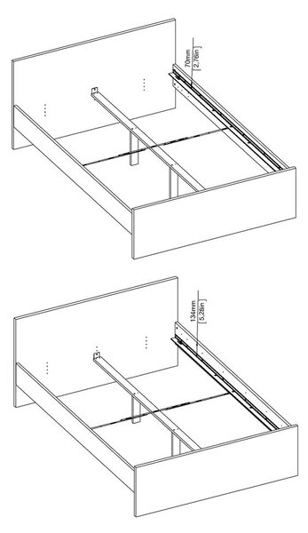 Biela dvojlôžková posteľ z drevotriesky bez roštu 140x200 cm Naia – Tvilum