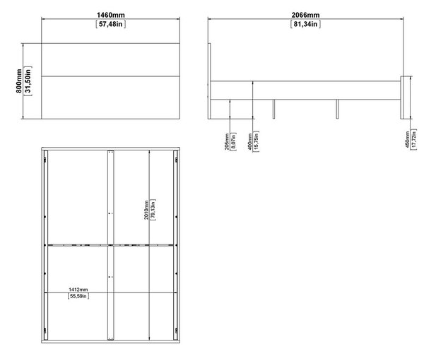 Biela dvojlôžková posteľ z drevotriesky bez roštu 140x200 cm Naia – Tvilum