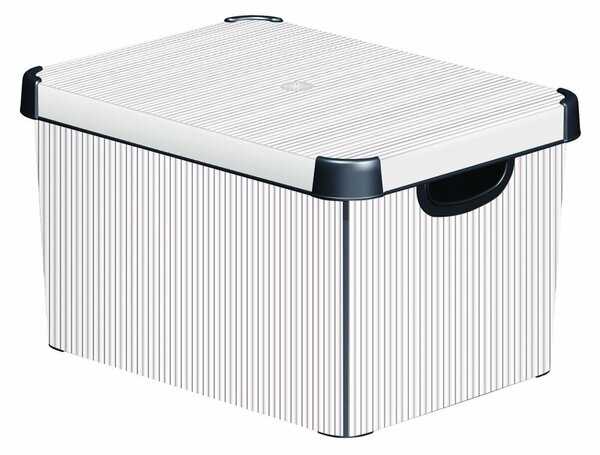 CURVER CLASSICO L box úložný dekoratívny 39,5 x 29,5 x 25 cm sivá/biela
