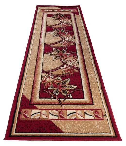 Červený obdĺžnikový koberec ATLAS PP 1912B – nízky vlas Rozmer: 100x250 cm