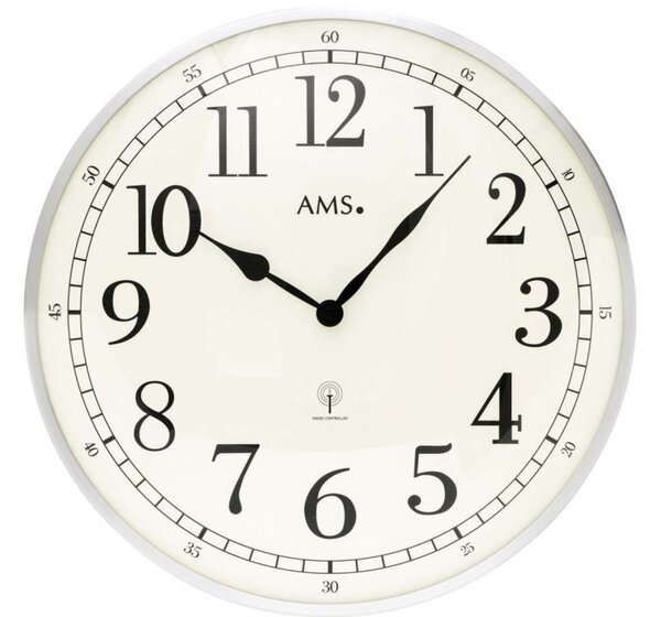 Rádiom riadené kovové dizajnové hodiny AMS 5606