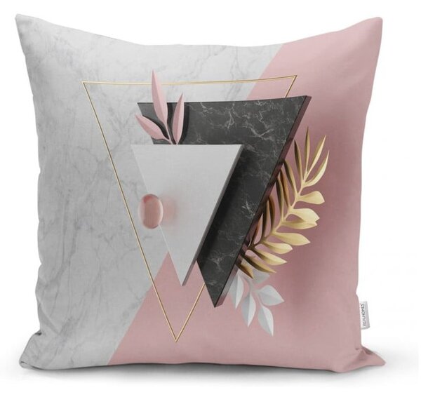 Obliečka na vankúš Minimalist Cushion Covers BW Marble Triangles, 45 x 45 cm