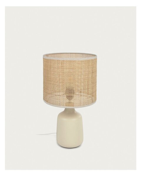 Krémová/v prírodnej farbe keramická stolová lampa (výška 46 cm) Erna – Kave Home