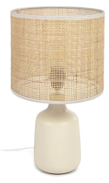 Krémová/v prírodnej farbe keramická stolová lampa (výška 46 cm) Erna – Kave Home