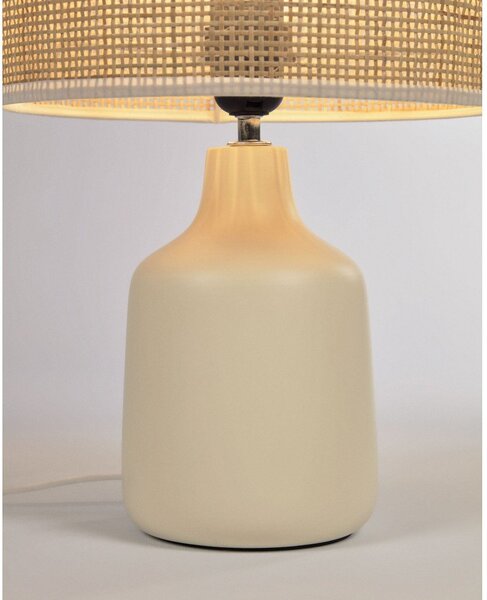 Krémová/v prírodnej farbe keramická stolová lampa (výška 46 cm) Erna – Kave Home