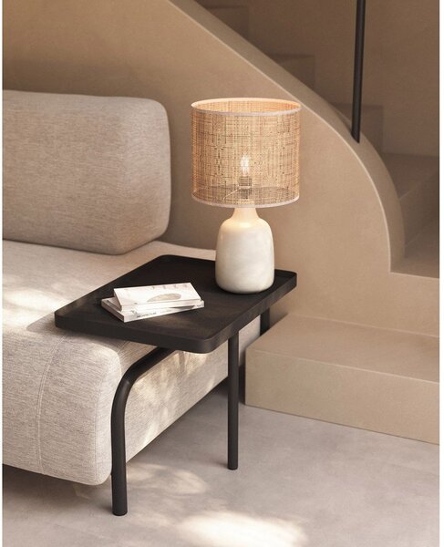 Krémová/v prírodnej farbe keramická stolová lampa (výška 46 cm) Erna – Kave Home