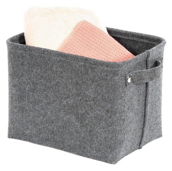 Sivý plstený úložný košík Compactor Felt Basket, 29 x 24 cm