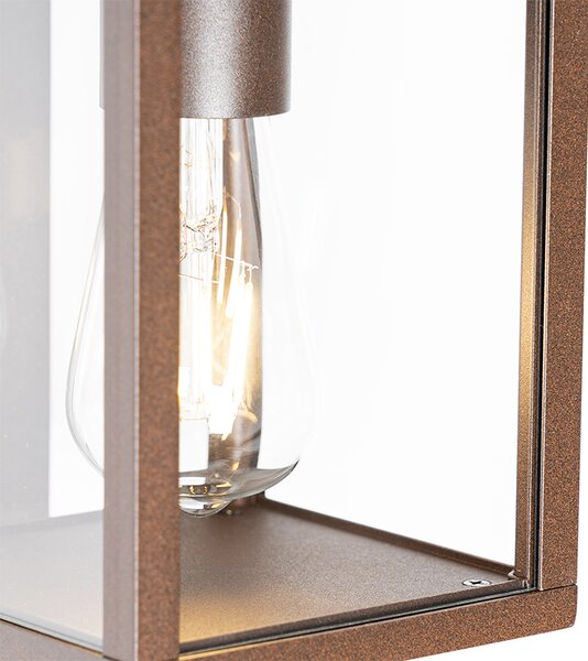 Vonkajšia nástenná lampa hrdzavohnedá IP44 so senzorom súmraku - Charlois