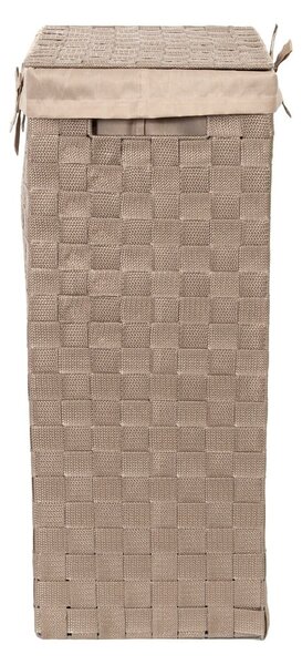 Hnedý viskózny kôš na bielizeň s vekom Compactor Laundry Basket Linen, výška 60 cm