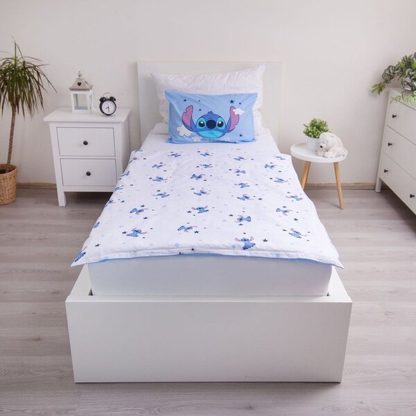 Modré bavlnené detské obliečky do postieľky 100x135 cm Lilo & Stitch "Clouds" – Jerry Fabrics