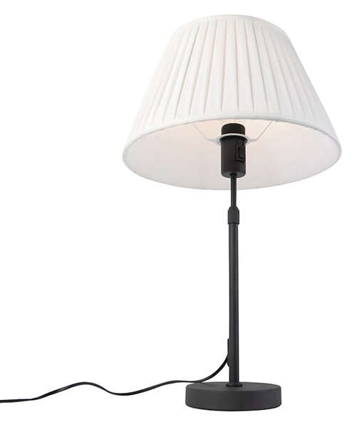 Stolná lampa čierna so skladaným tienidlom krémovým 35 cm nastaviteľná - Parte