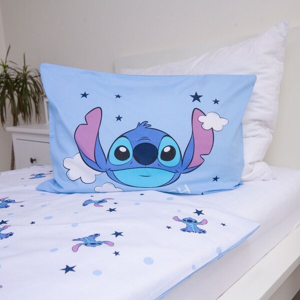 Modré bavlnené detské obliečky do postieľky 100x135 cm Lilo & Stitch "Clouds" – Jerry Fabrics