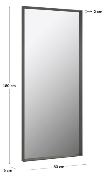Nástenné zrkadlo 80x180 cm Nerina Dark – Kave Home