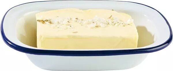 Miska APS Enamelware 350 ml, biela/modrá