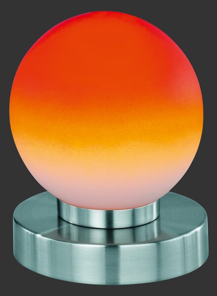 TRIO Reality R54011018 PRINZ II dotyková stolná lampička 1xE14 matný nikel, oranžová ON/OFF