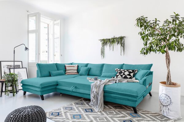 SEDACIA SÚPRAVA, textil, tyrkysová P & B - Sedačky, Online Only