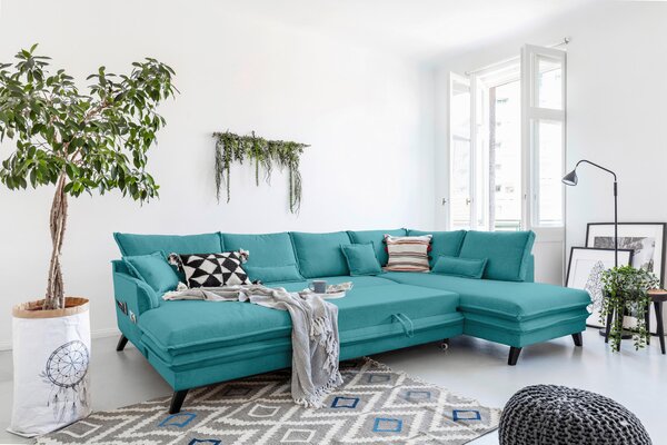 SEDACIA SÚPRAVA, textil, tyrkysová P & B - Sedačky, Online Only