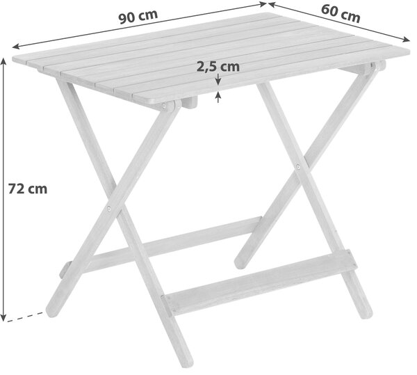 SKLADACÍ ZÁHRADNÝ STÔL, drevo, 90/72/60 cm Gardenson - Online Only záhrada, Online Only