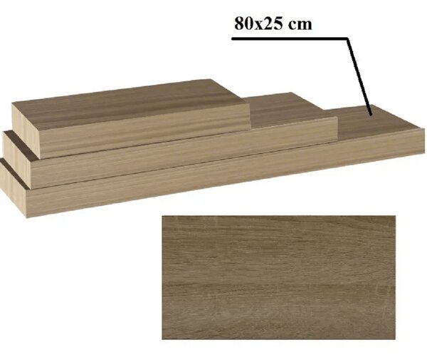 NovýNábytok.sk Polica 80 cm Rala (dub truffel). Vlastná spoľahlivá doprava až k Vám domov. 1014969