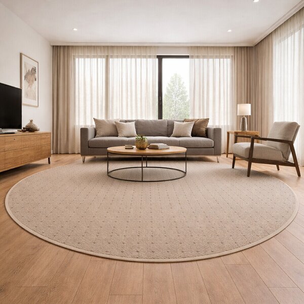 Condor Carpets , Kusový koberec Udinese béžový new kruh, 57x57 (priemer) kruh, béžová, chodba / predsieň
