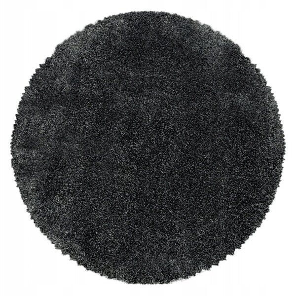 Ayyildiz , Kusový koberec Fluffy Shaggy 3500 grey kruh, 80x80 (priemer) kruh, šedá, obývacia izba