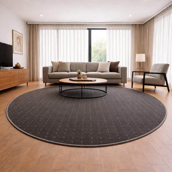 Condor Carpets, Kusový koberec Udinese hnedý kruh, 57x57 (priemer) kruh, hnedá, chodba / predsieň