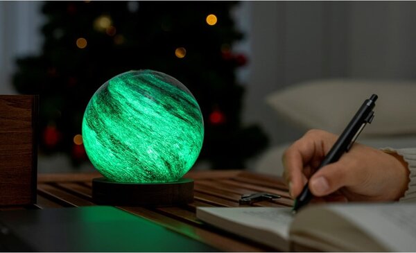 Tmavohnedá/tmavo prírodná svetelná dekorácia na USB ø 12 cm Stellar Ocean – Gingko