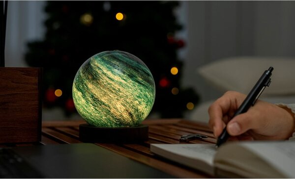 Tmavohnedá/tmavo prírodná svetelná dekorácia na USB ø 12 cm Stellar Ocean – Gingko