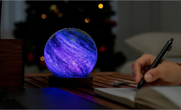 Tmavohnedá/tmavo prírodná svetelná dekorácia na USB ø 12 cm Stellar Ocean – Gingko