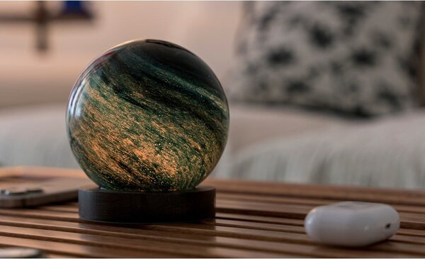 Tmavohnedá/tmavo prírodná svetelná dekorácia na USB ø 12 cm Stellar Ocean – Gingko