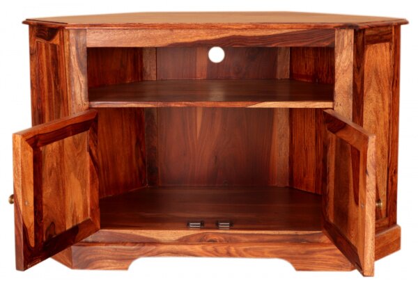TV stolík rohový 110x70x50 indický masív palisander