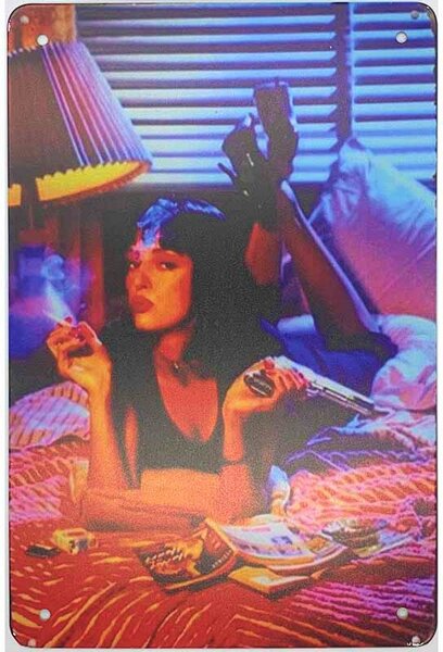 Ceduľa Sexi žena - cigareta 30cm x 20cm Plechová tabuľa