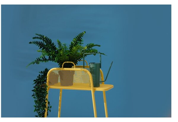 Žltá kovová polica na balkón Garden Pleasure MWH, výška 105,5 cm