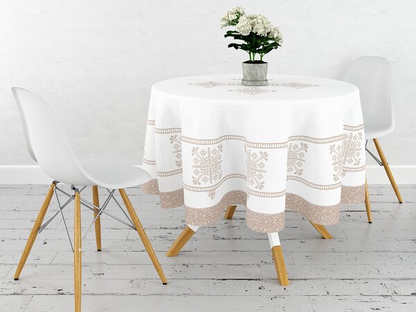 XPOSE® Okrúhly obrus VLOČKA – hnedý 155 cm