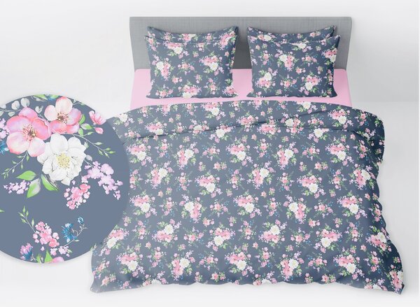 Obliečky flanelové Hortenz TiaHome - 1x Vankúš 90x70cm, 1x Paplón 140x200cm