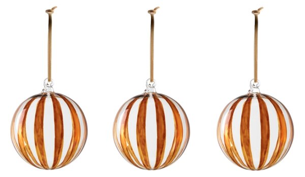 Vianočná ozdoba Purton Striped Cinnamon – set 3 ks