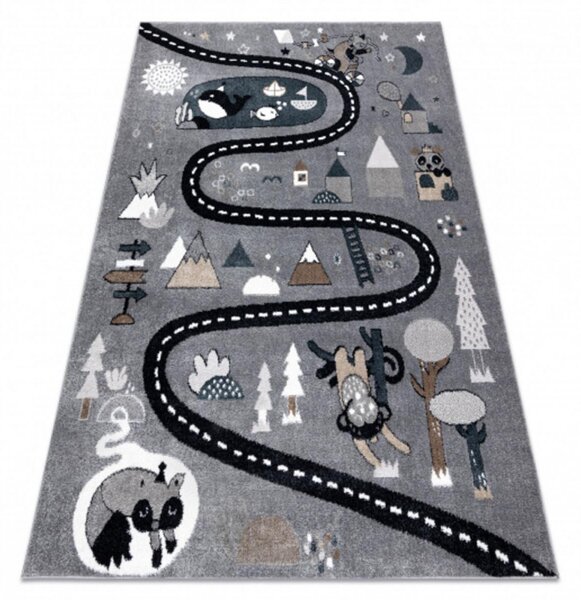 Detský kusový koberec Cesta z mesta sivý 160x220cm