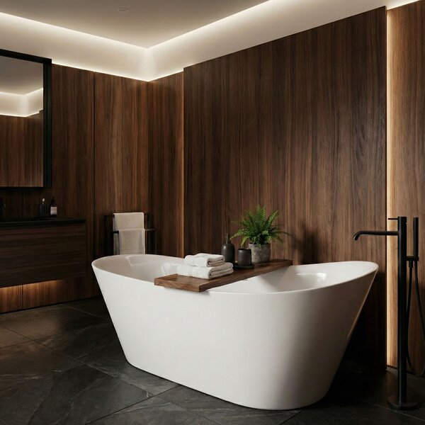 Rea Lusso Slim, voľne stojaca vaňa 170×74 cm, biela, REA-W0504