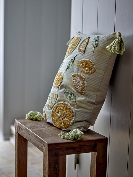Dekorativní polštář s výšivkou Lemon Yellow 35 × 50 cm
