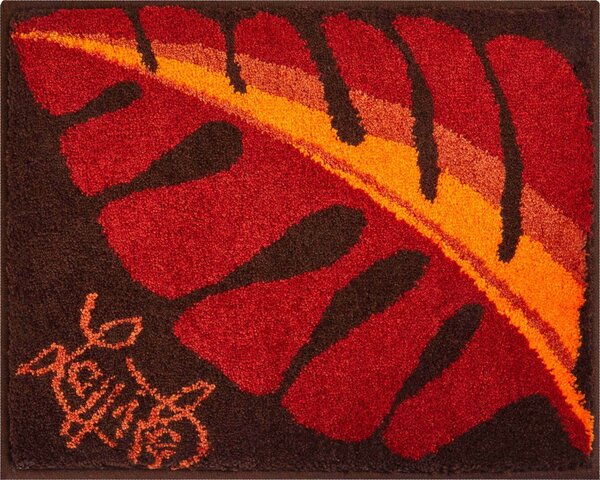 GRUND LEAF - Kúpeľňové predložky oranžová Rozmer: 60x100 cm